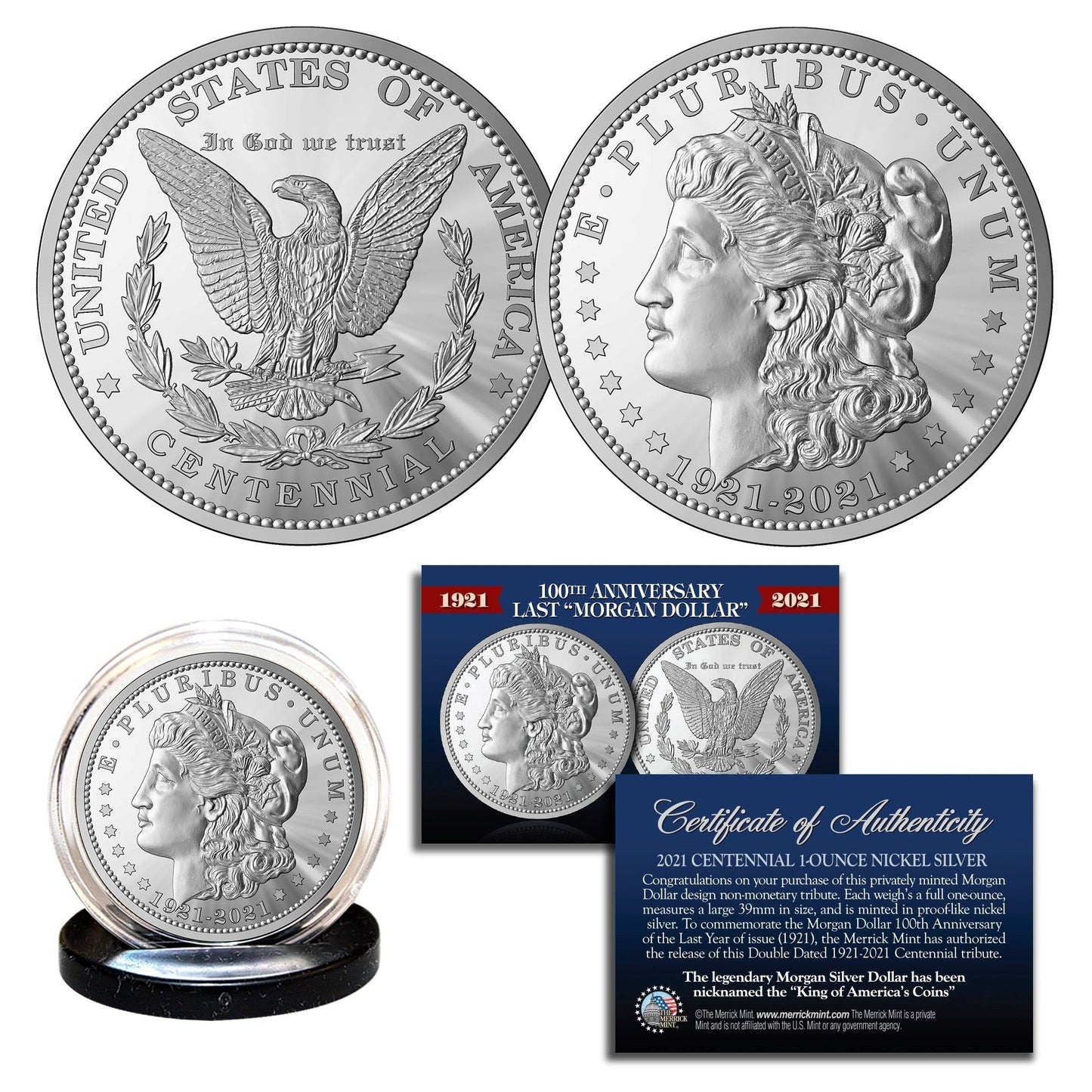 100th Anniversary Last Year 1921-2021‘‘Morgan Dollar’’ 1-Ounce Tribute