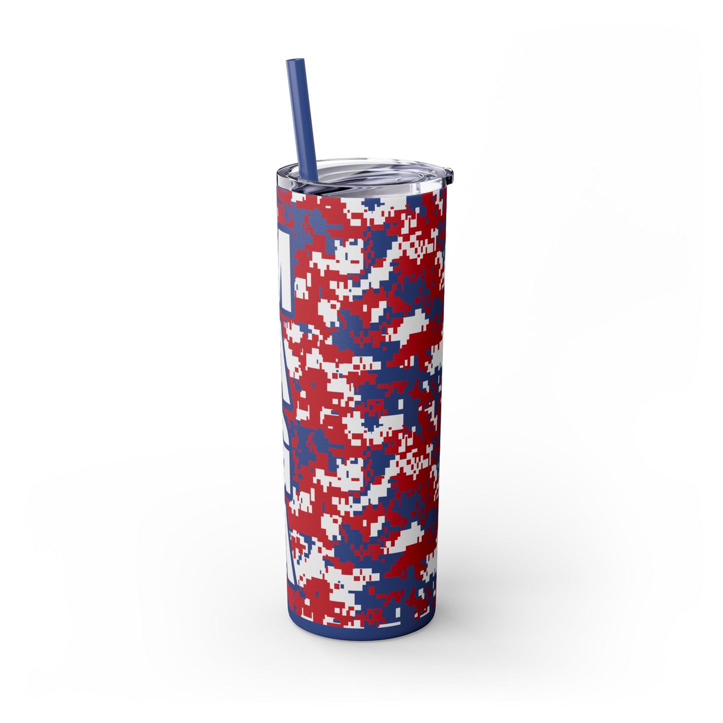 MAGA Red White Blue Camo Tumbler with Straw