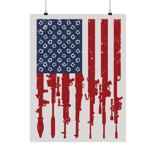 Gun American Flag Poster