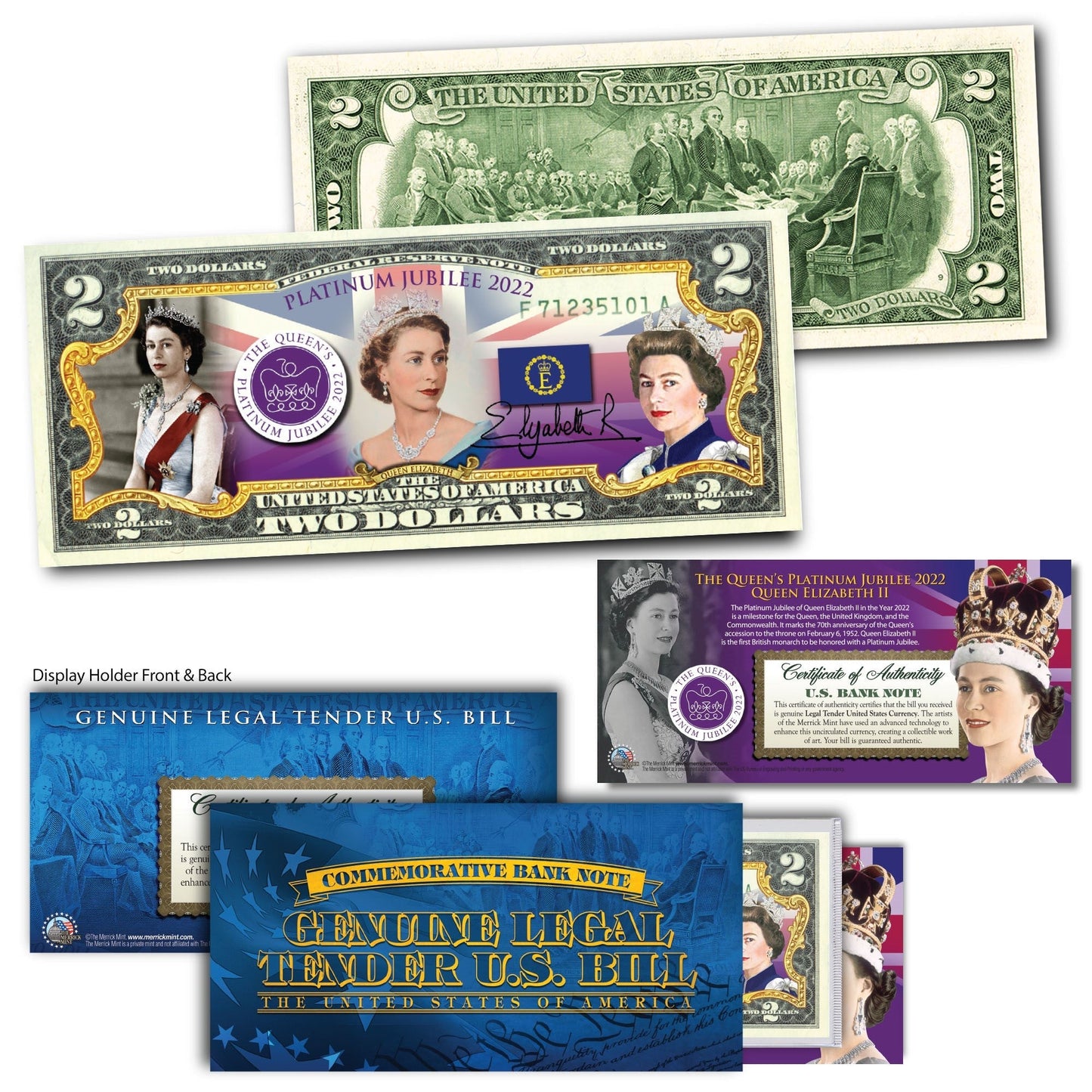 2022 Jubilee "Queen Elizabeth" - Authentic $2 Bill