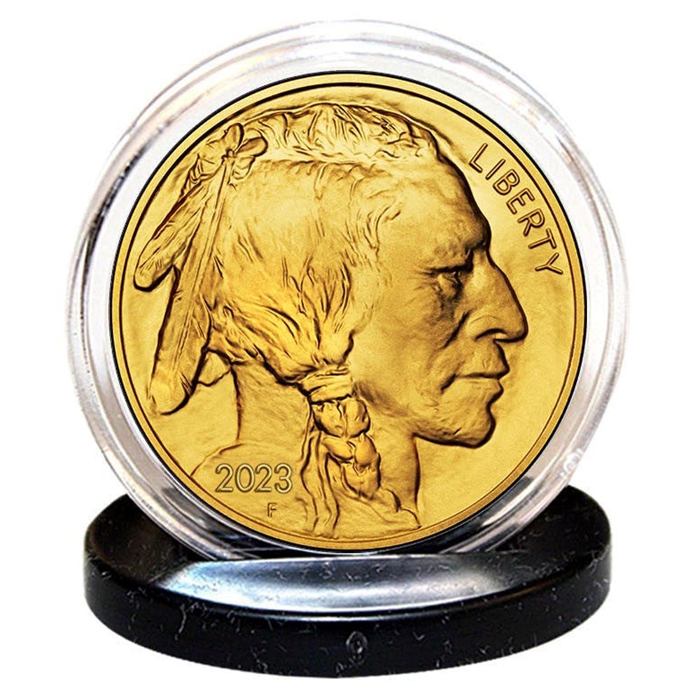 2023 24K Gold Clad $50 AMERICAN GOLD BUFFALO Indian Head TRIBUTE Coin