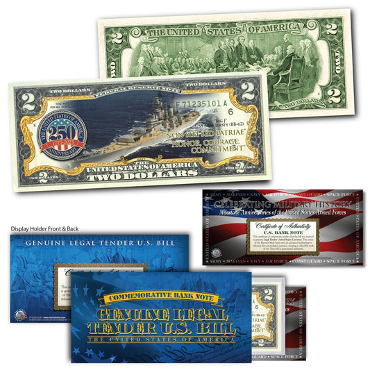 'Marine Corp 250th Anniversary' - Genuine Legal Tender U.S. $2 Bill