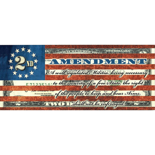 "2nd Amendment" (Flag) - Genuine Legal Tender U.S. $2 Bill