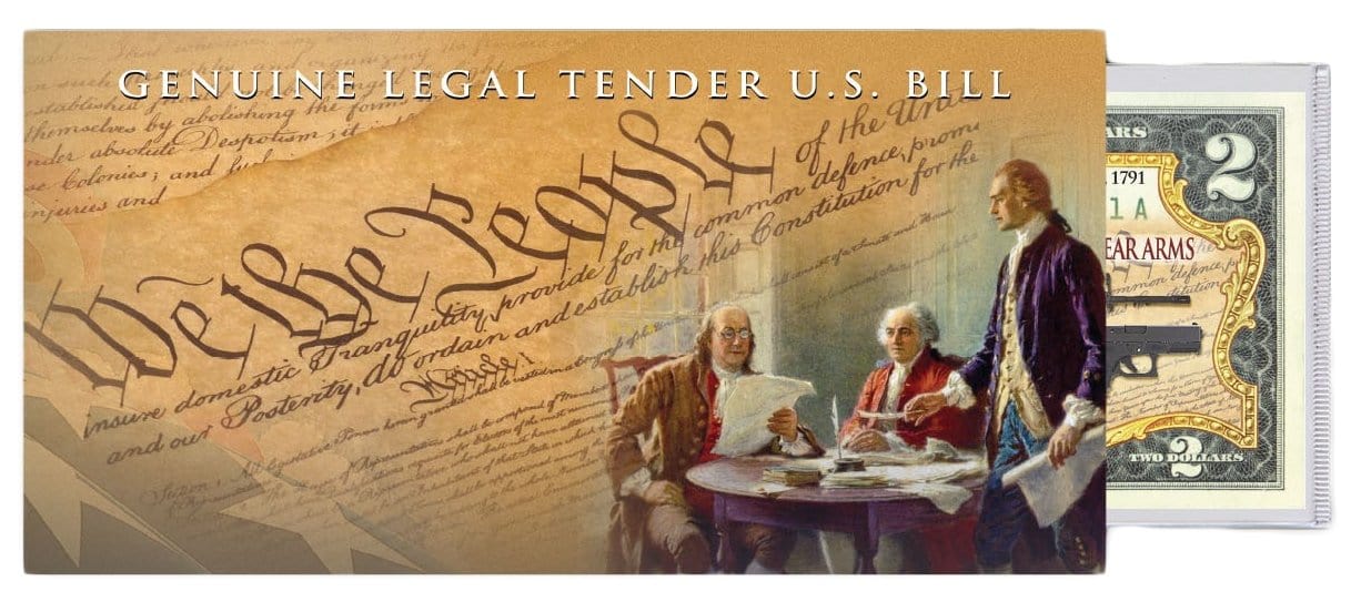 "2nd Amendment" (Modern) - Genuine Legal Tender U.S. $2 Bill