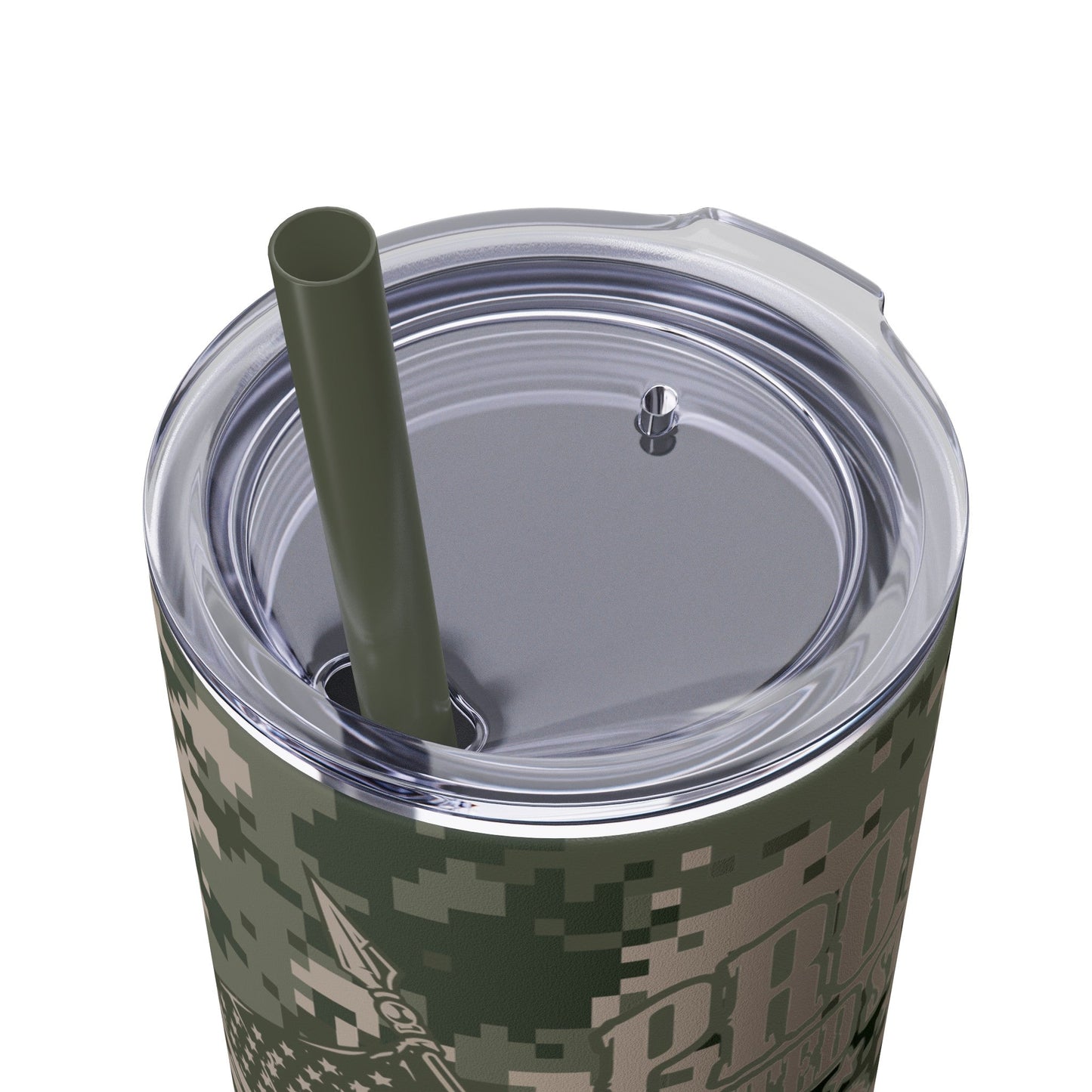 Proud US Veteran Tumbler with Straw