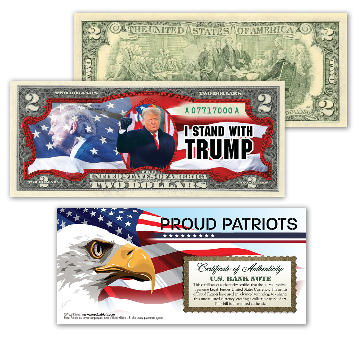 I Stand With Trump - Genuine Legal Tender U.S. $2 Bill