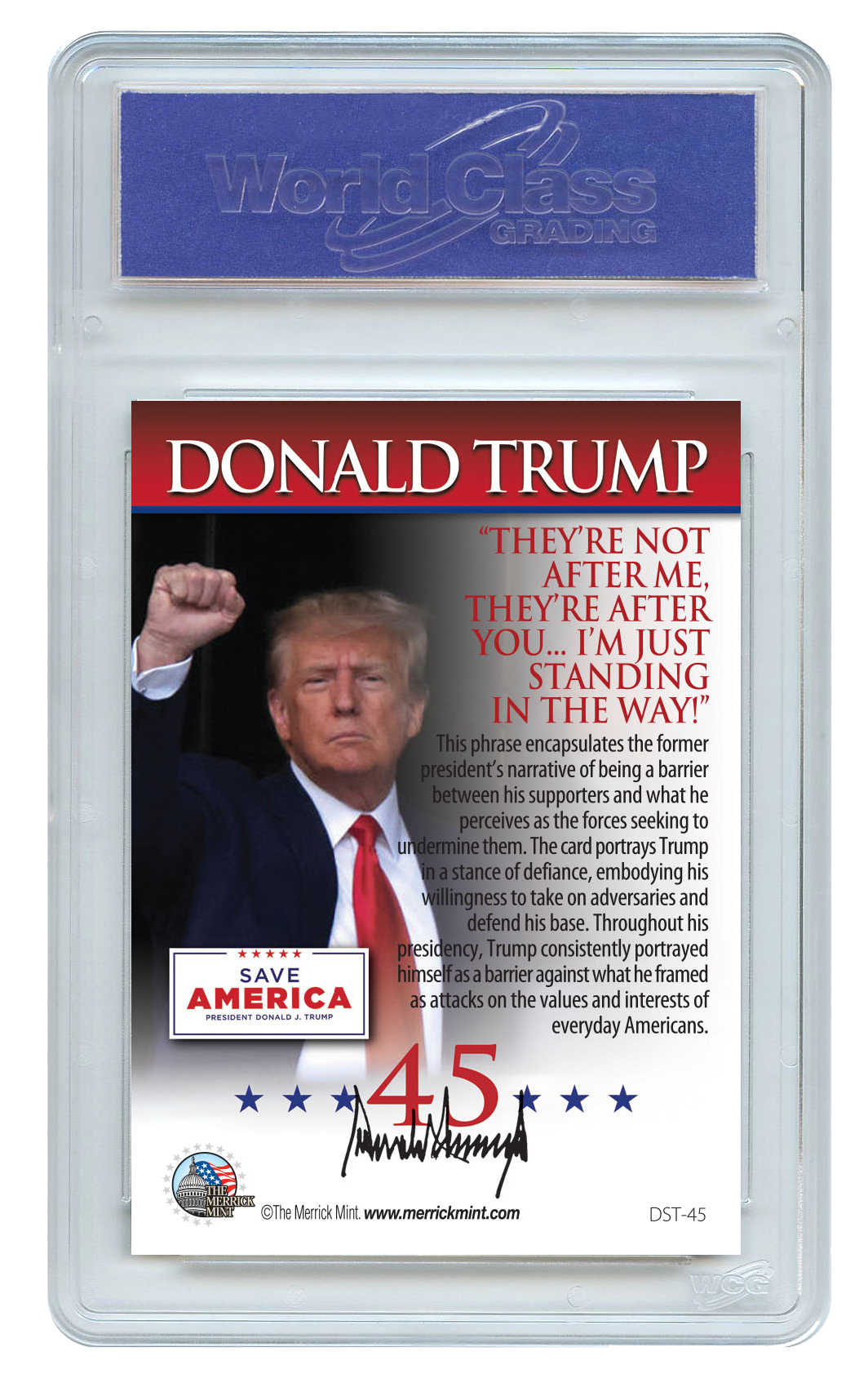 Donald Trump Defending America Trading Card (Graded GEM-MT 10)