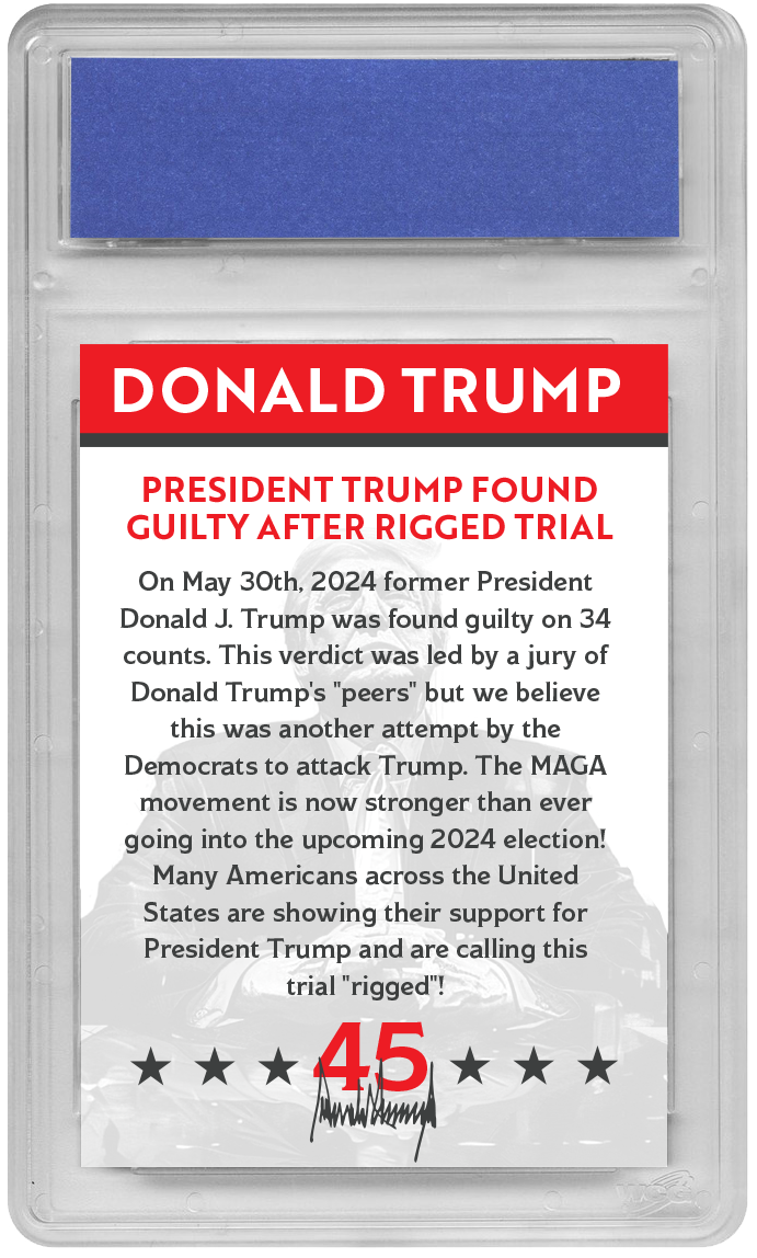 Trump Rigged Trial Trading Card - Graded Gem Mint 10