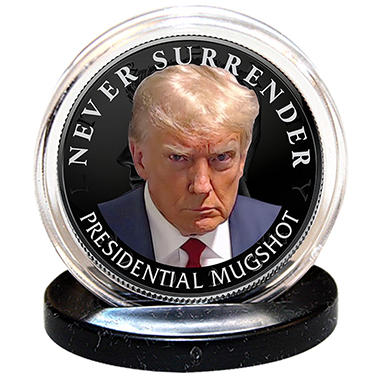 Black Ruthenium Trump Mugshot - Authentic JFK Half Dollar