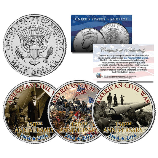 "Civil War" - Authentic JFK Half Dollar Coin Set