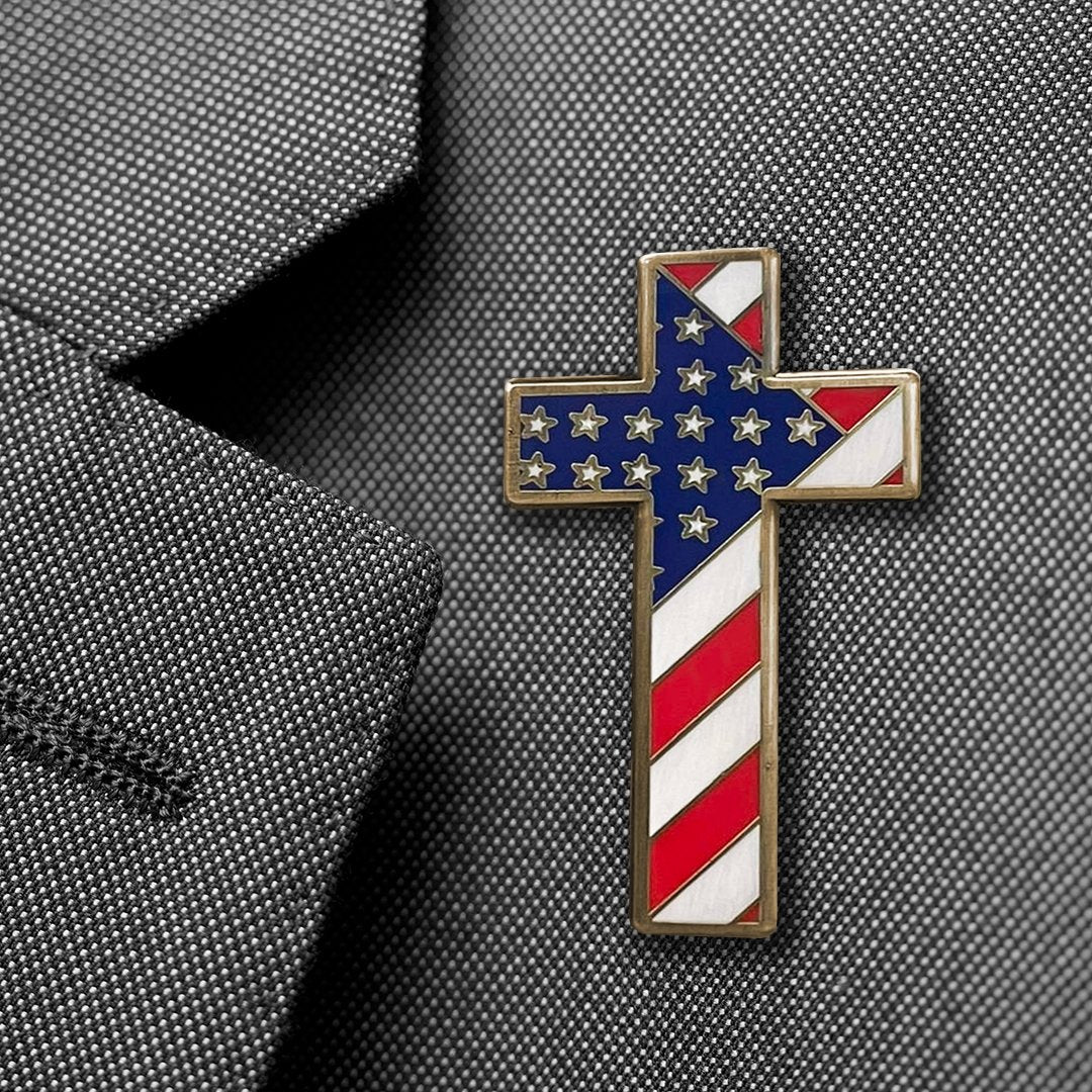 Cross Flag Pin