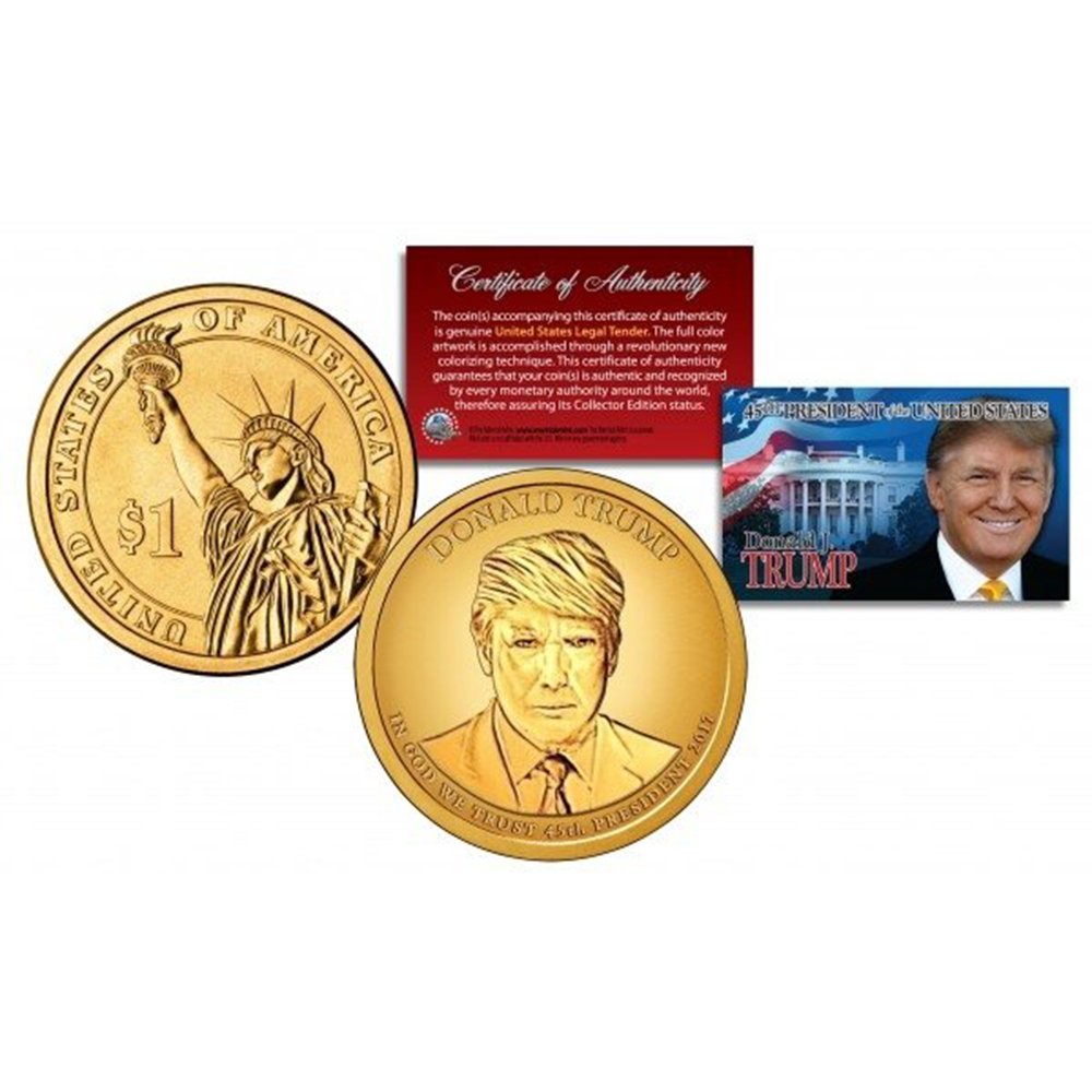 DONALD J. TRUMP Official 45th President Golden $1 U.S. Legal Tender Coin