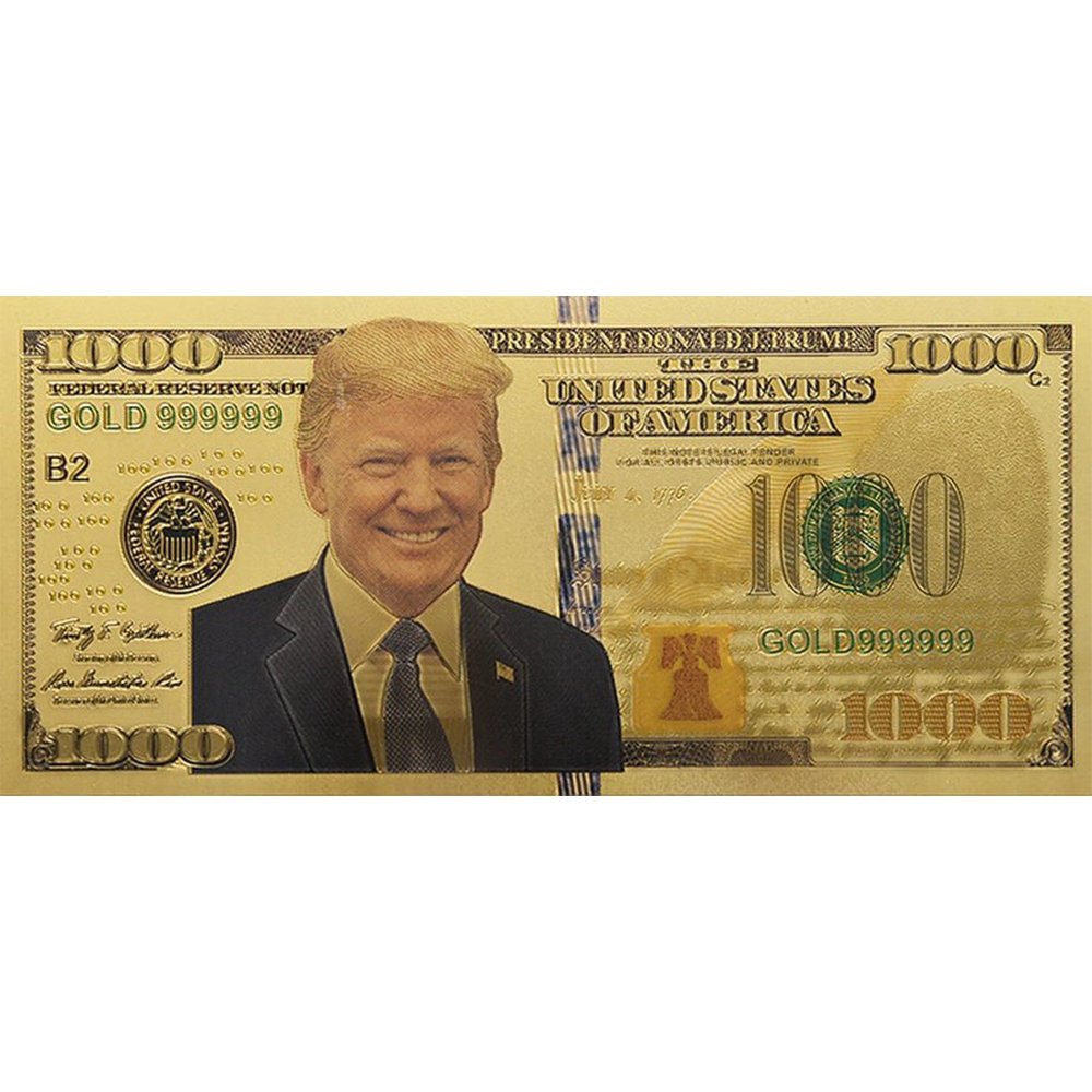 Donald Trump Gold Foil $1,000 Dollar Bill