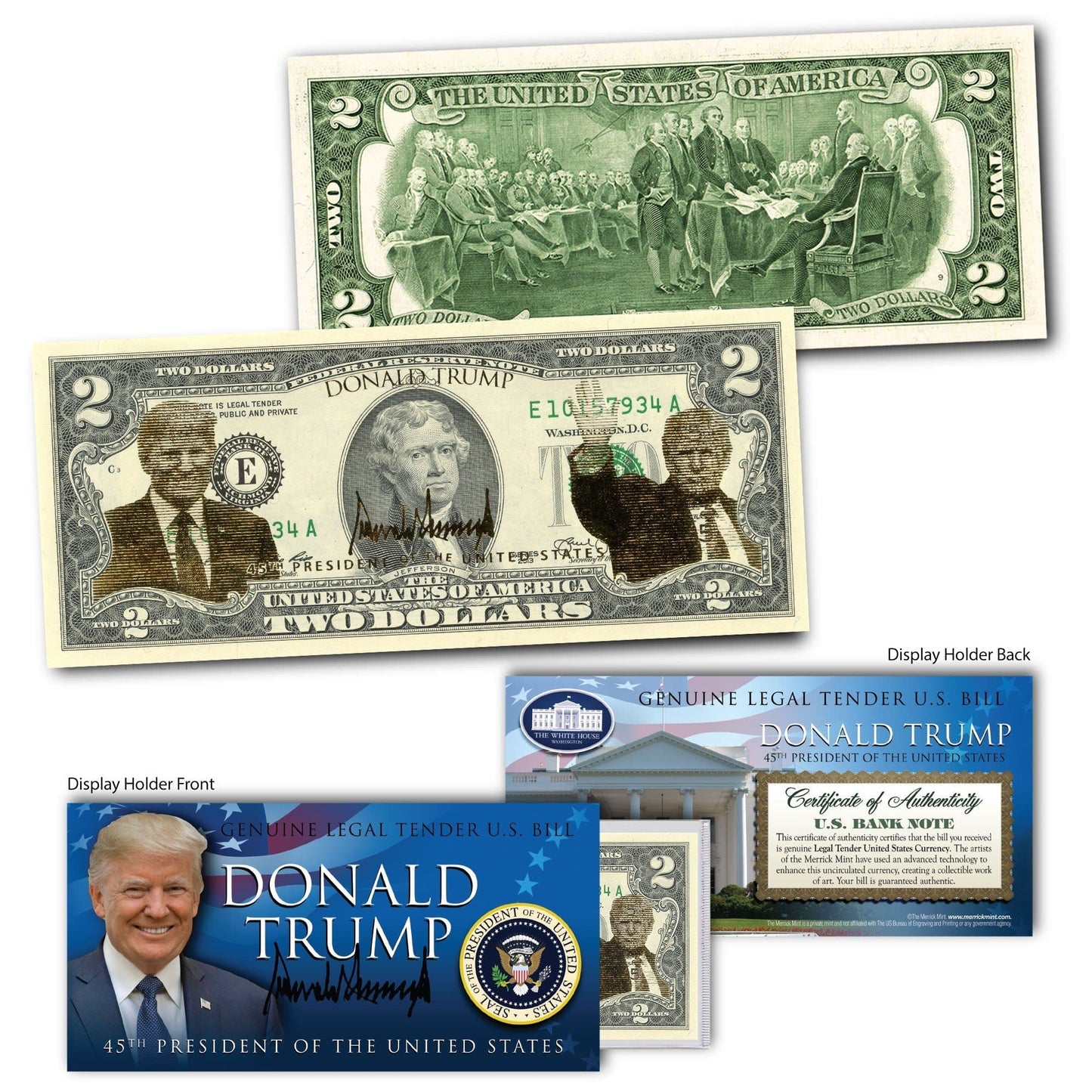 Donald Trump - Gold Foiled - Genuine Legal Tender U.S. $2 Bill