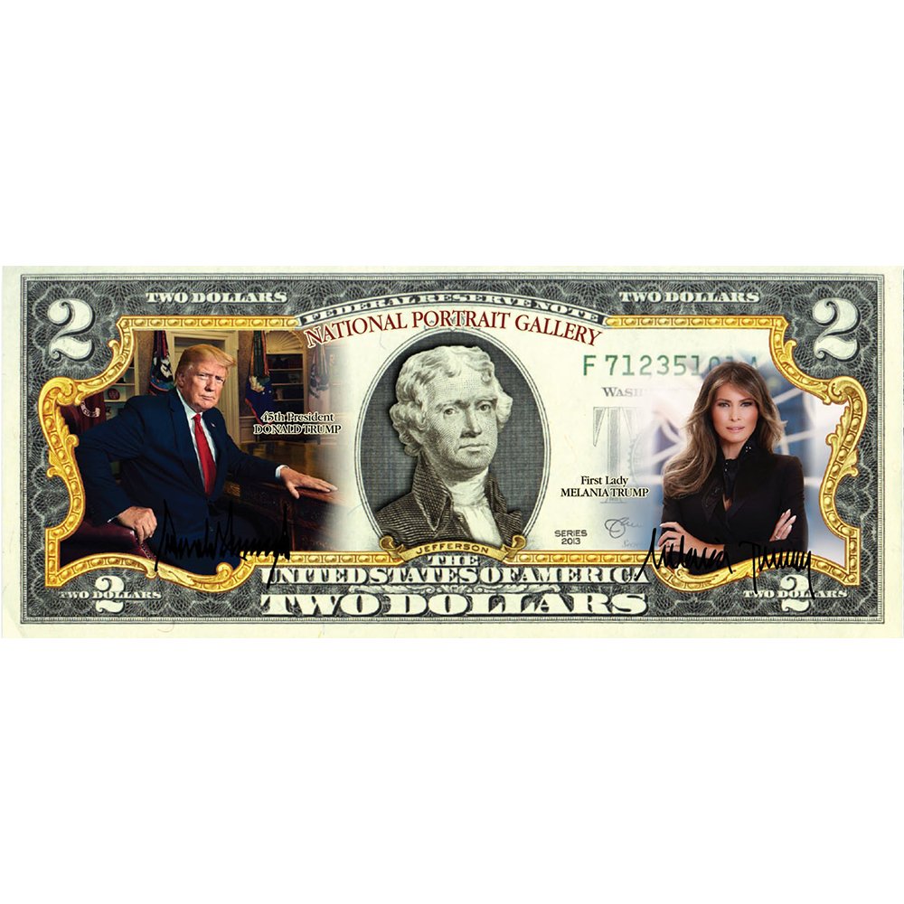 "Donald Trump - "National Portrait" - Genuine Legal Tender U.S. $2 Bill