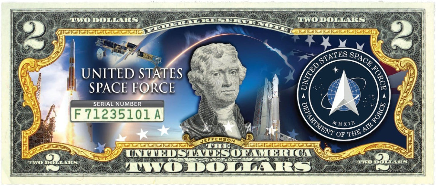 "Space Force" - Genuine Legal Tender U.S. $2 Bill