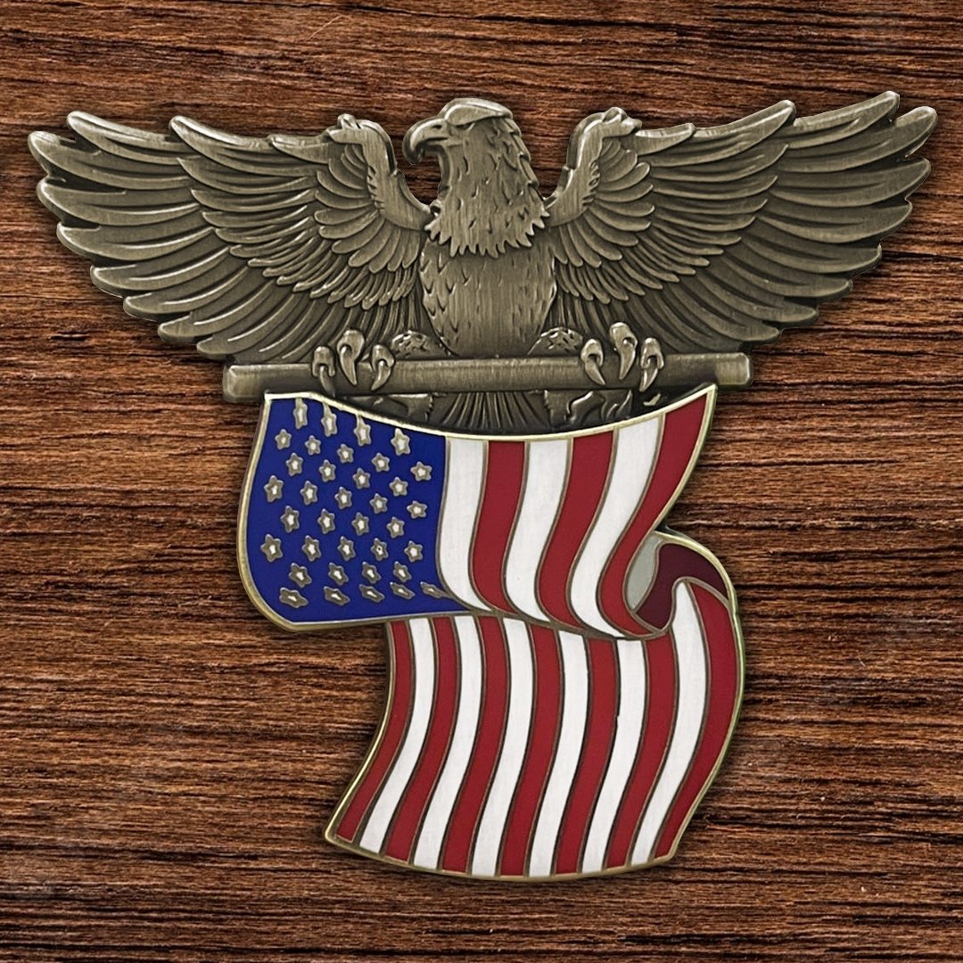 Eagle Flag Enamel Pin