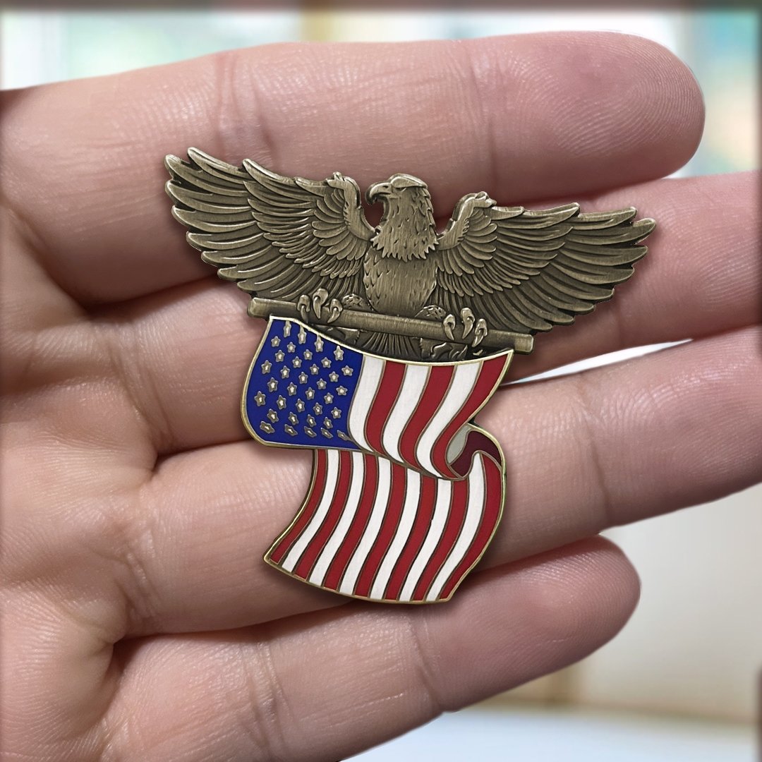 Eagle Flag Enamel Pin