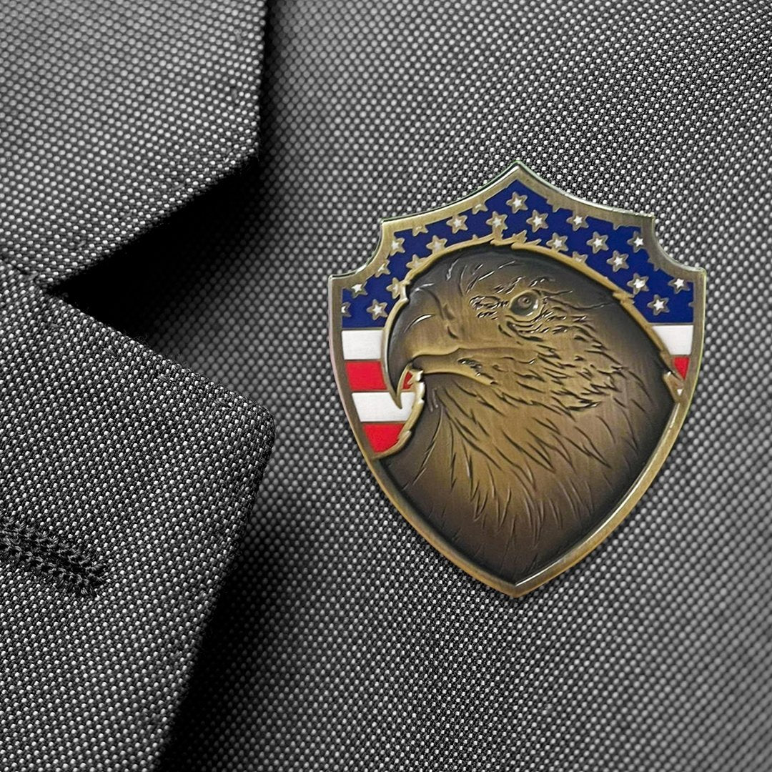 Eagle Shield Enamel Pin