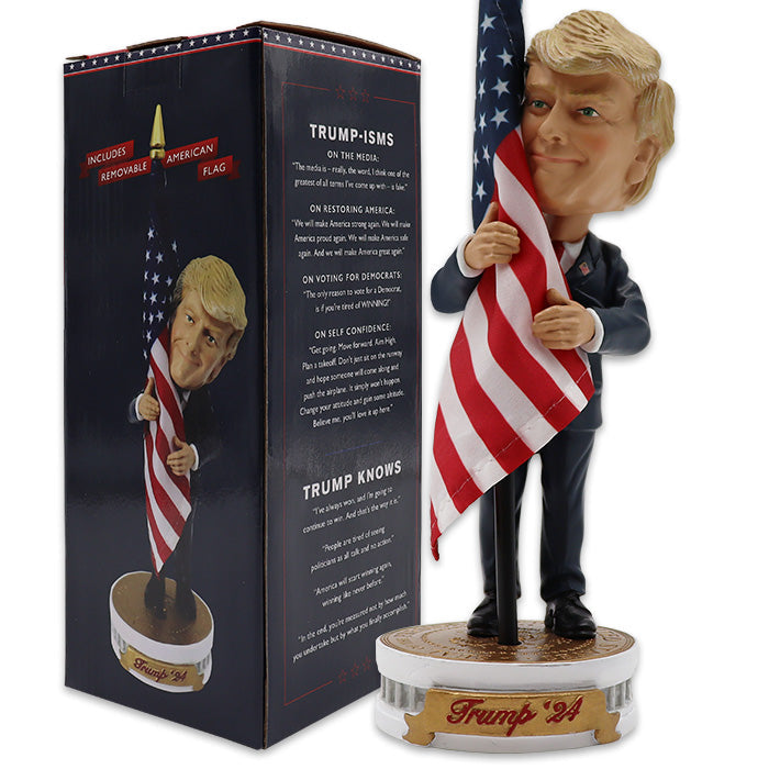 Donald Trump 2024 Bobblehead (Trump Hugging the American Flag)