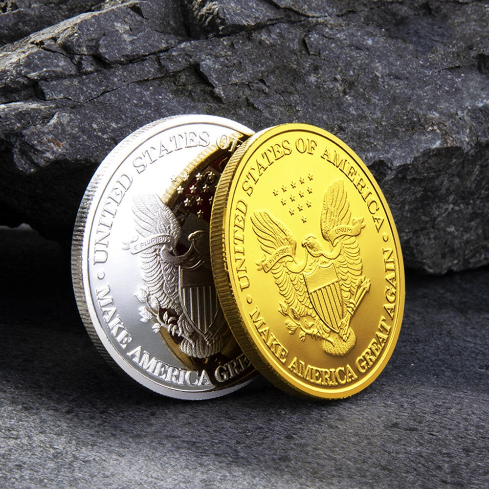 FREE Trump Silver Gold Commemorative Coin