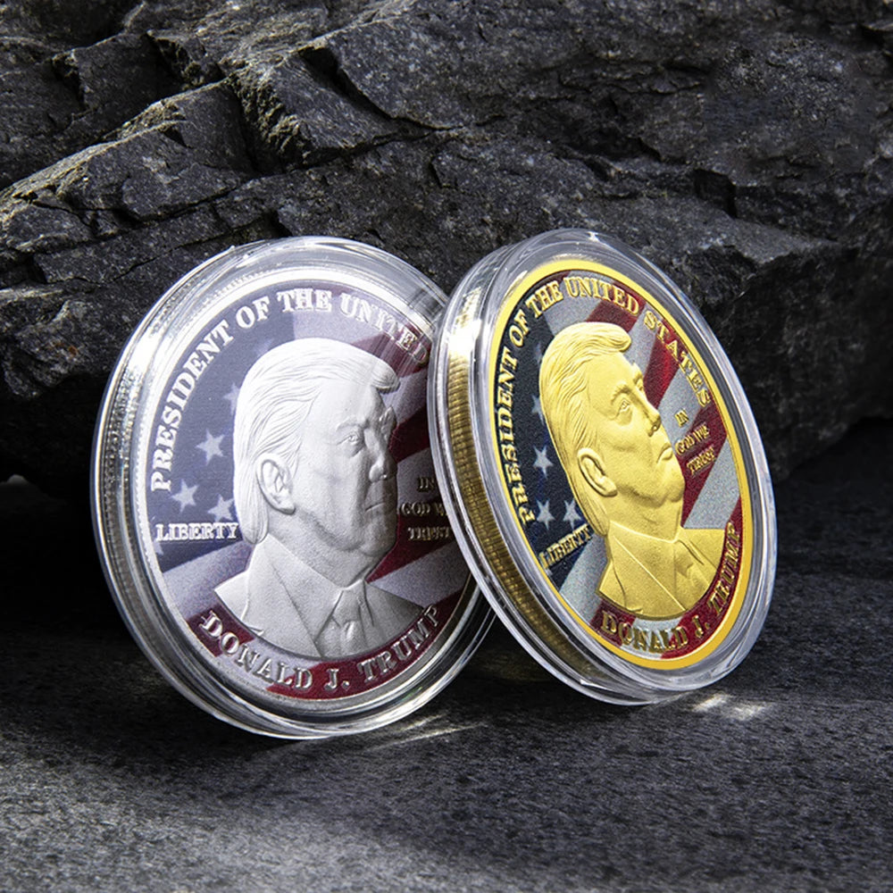 FREE Trump Silver Gold Commemorative Coin