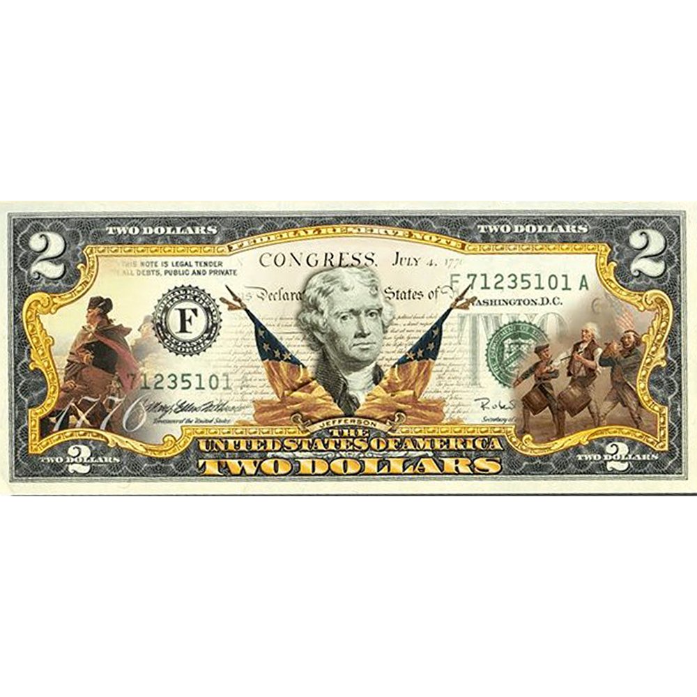 INDEPENDENCE DAY * 240th ANNIVERSARY * Genuine Legal Tender U.S. $2 Bill 2-SIDED