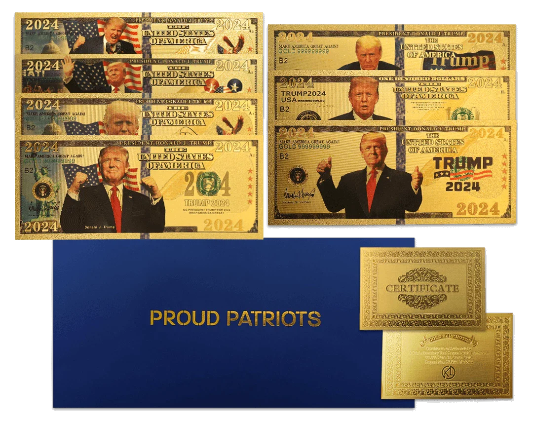 Collectible Golden Trump Bills Set