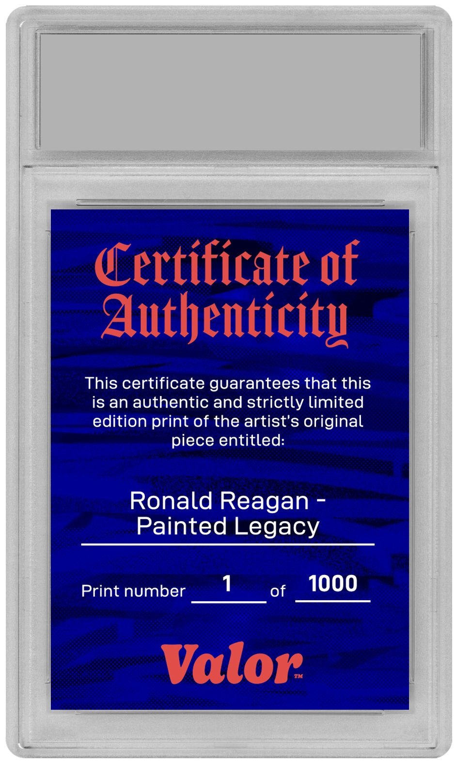 Ronald Reagan - Collectible Trading Card (Limited Print Run of 1,000 Units)