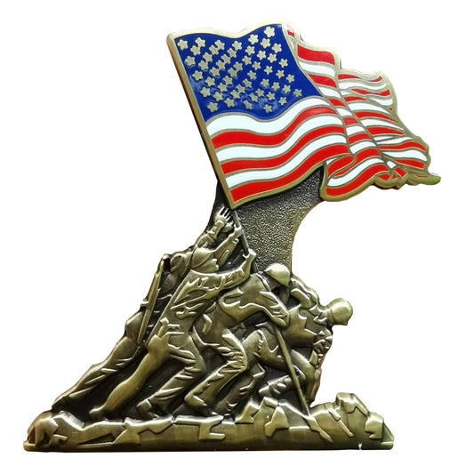 Marines Raising The American Flag Enamel Pin