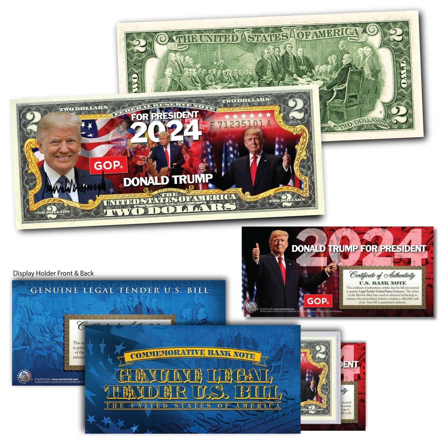 Trump 2024 - Genuine Legal Tender U.S. $2 Bill