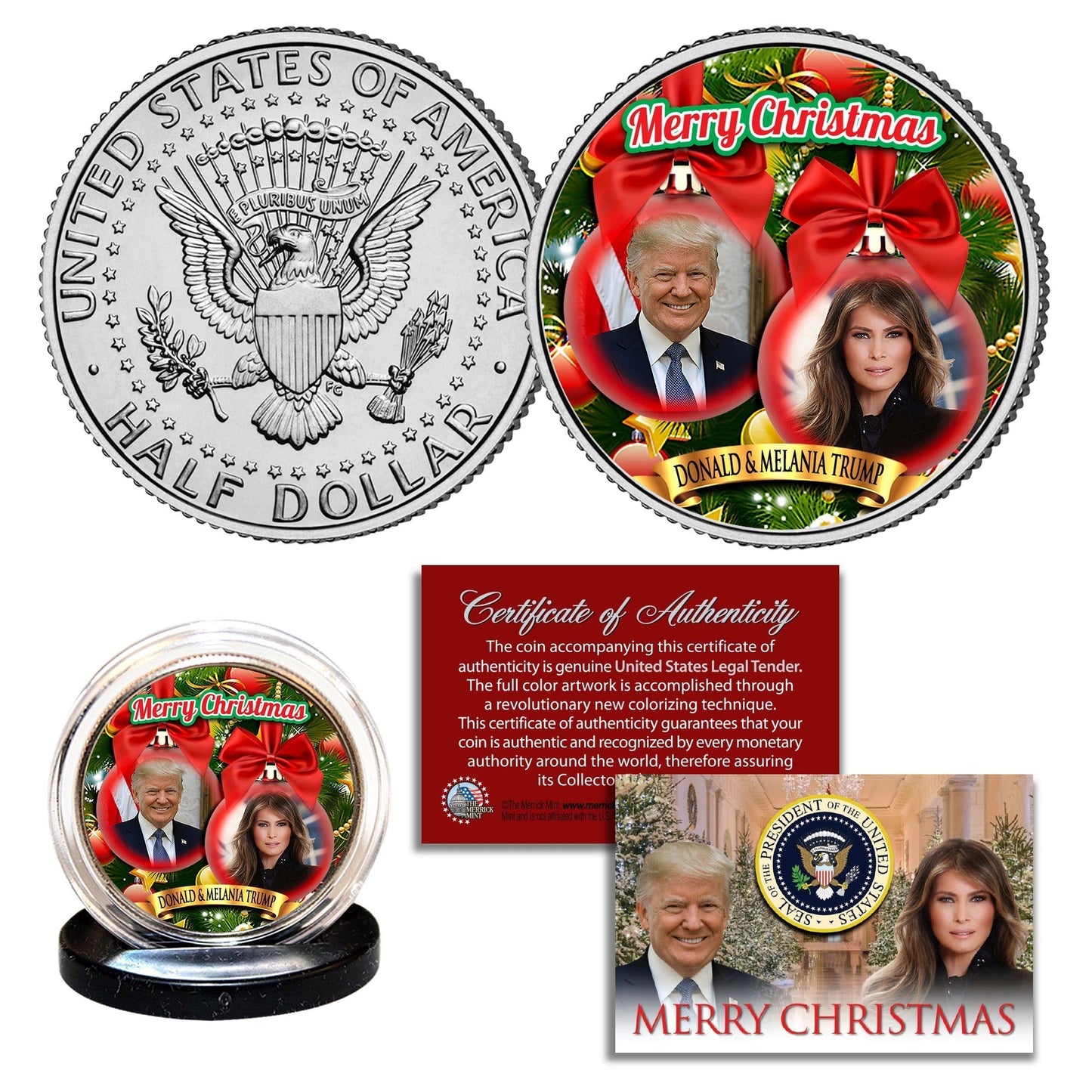 Trump Family Merry Christmas (Genuine Legal Tender U.S. JFK Coin)