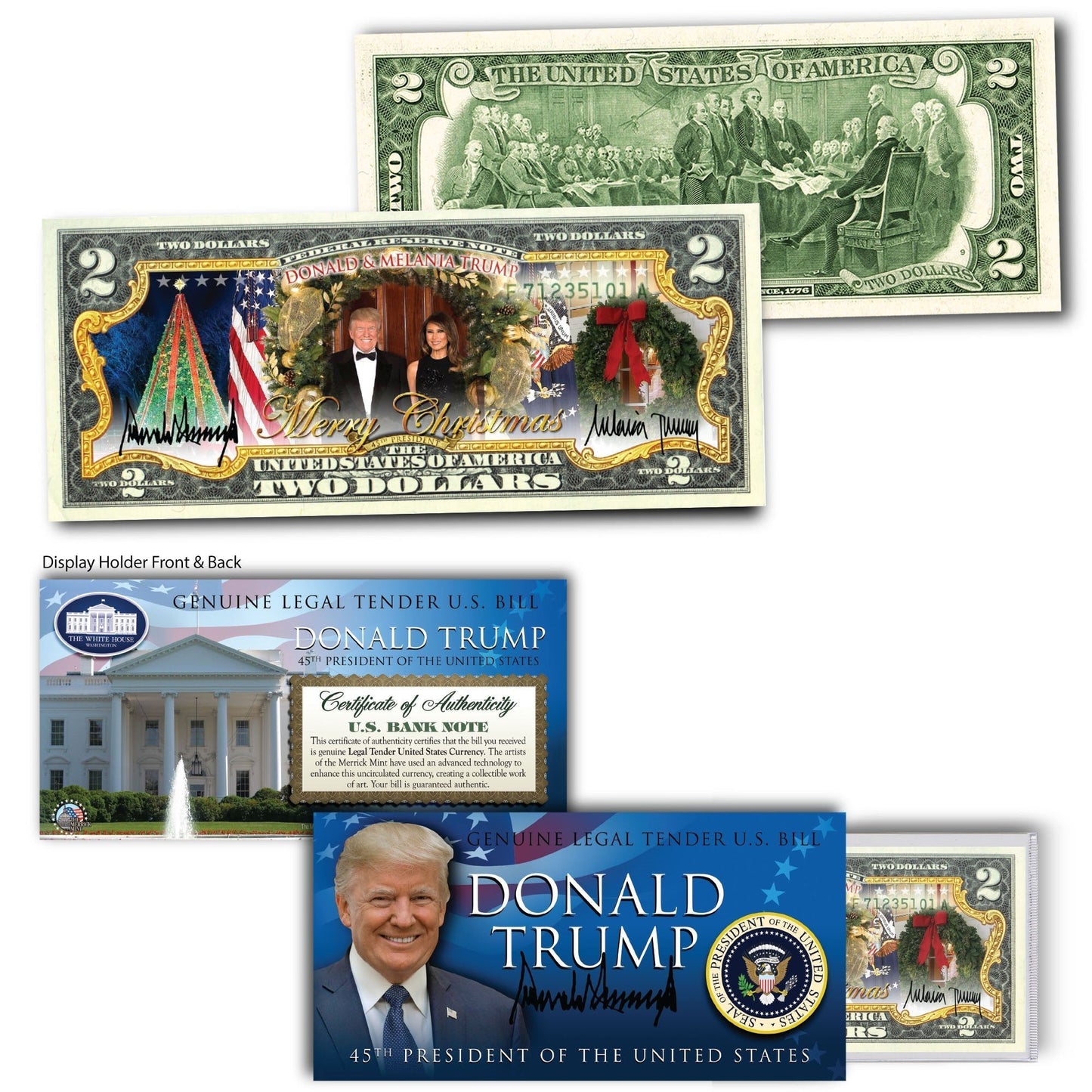 Trump Family National Christmas Tree Edition (Genuine Legal Tender U.S. $2 Bill)