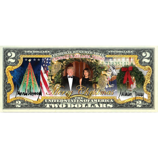 Trump Family National Christmas Tree Edition (Genuine Legal Tender U.S. $2 Bill)