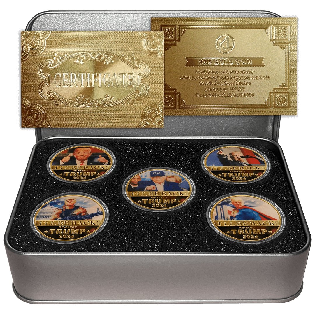 Trump Gold Coins With Tin Case