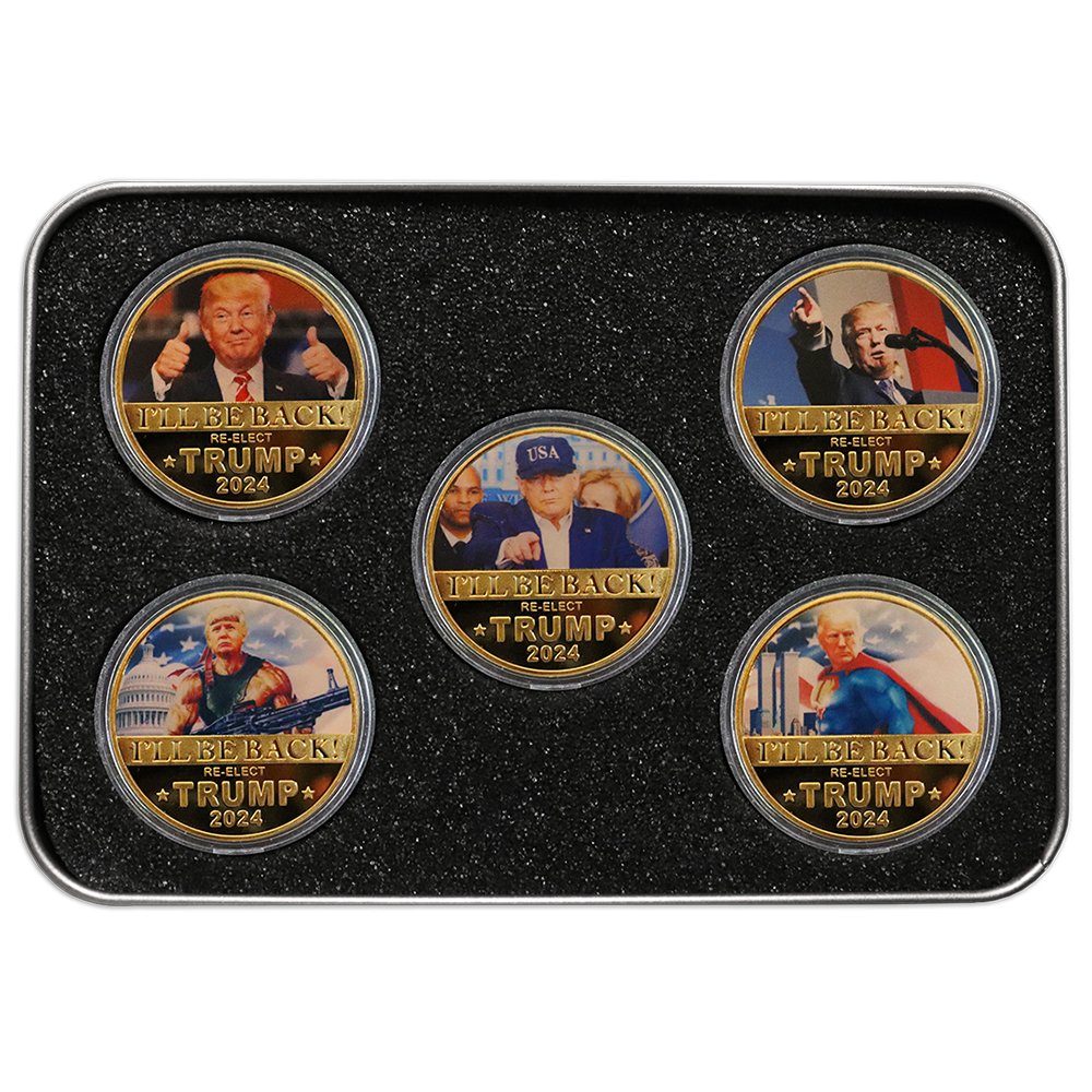 Trump Gold Coins With Tin Case