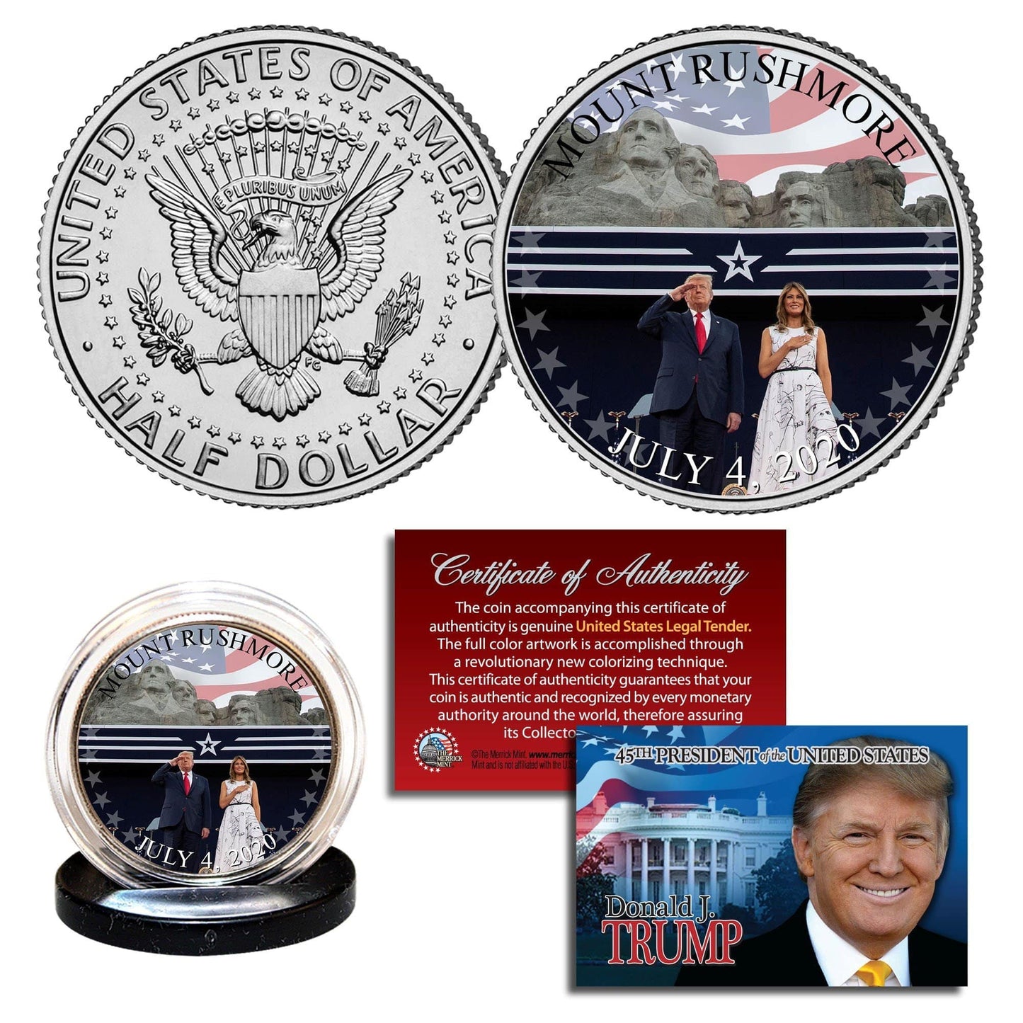 "Trump & Melania - Mt. Rushmore" - Authentic JFK Half Dollar