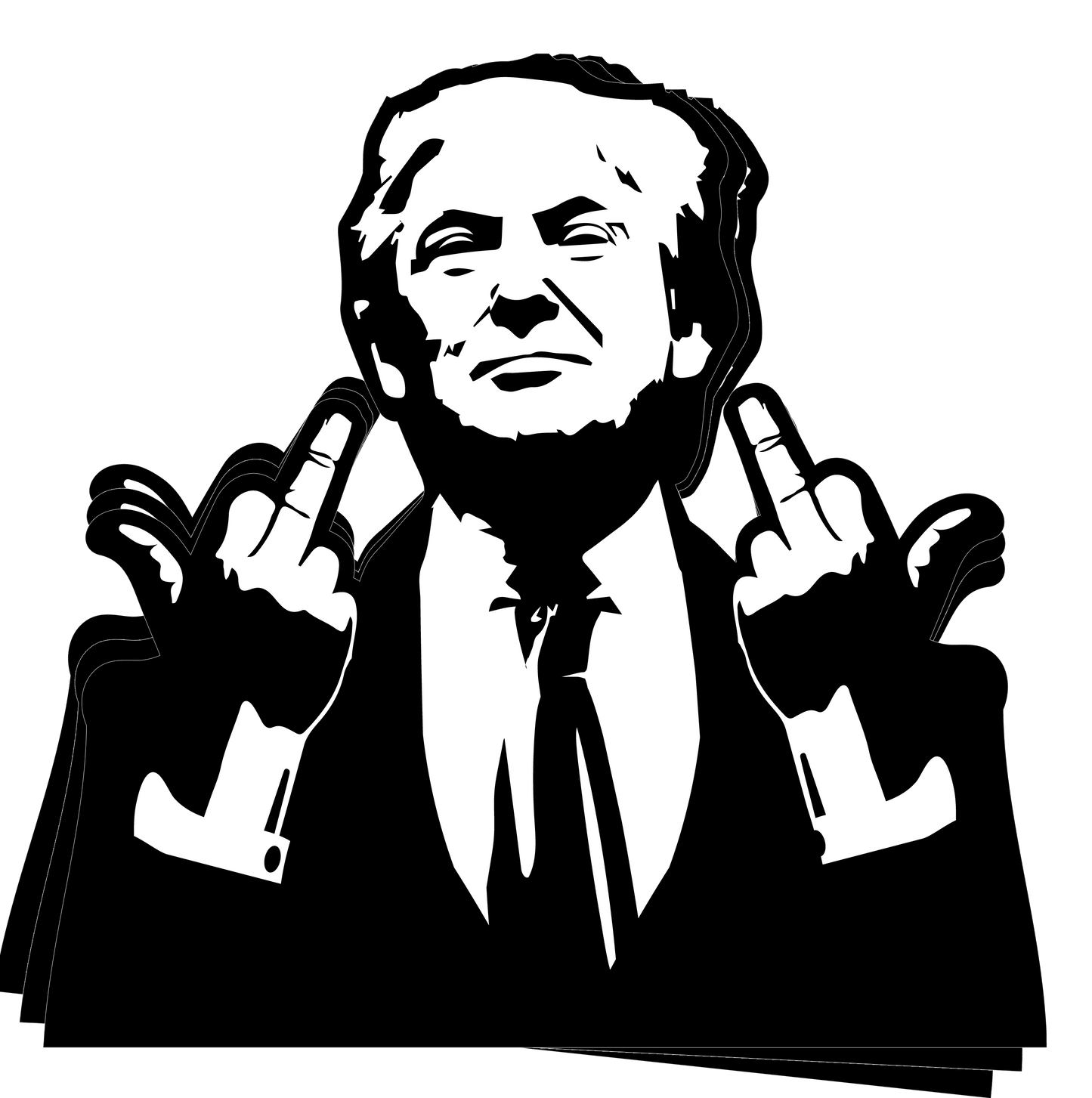 Trump Middle Finger - Decal