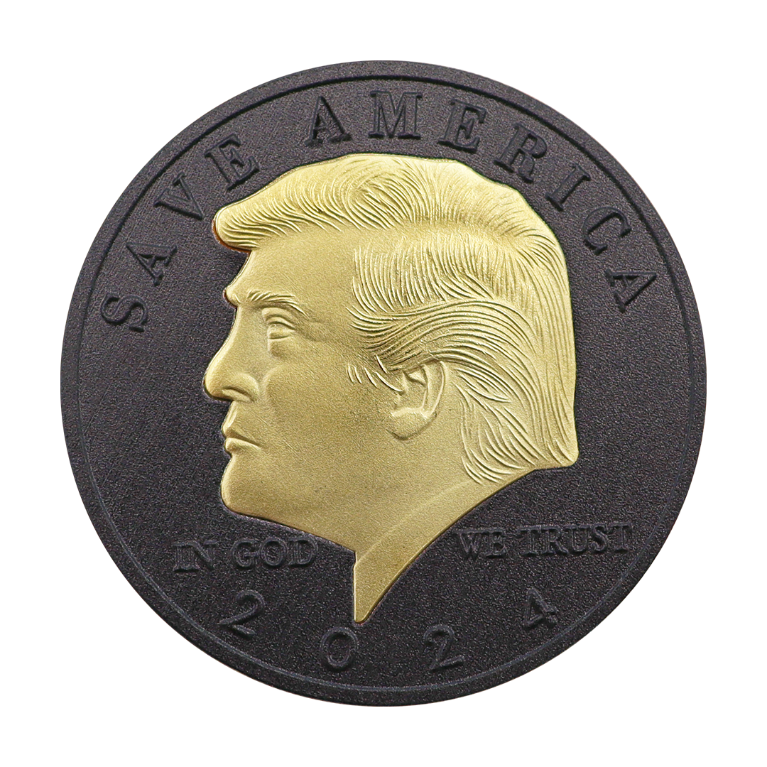 Trump 2024 Black and Gold Coin